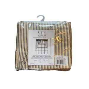 VHC Brands April &‎ Olive Sawyer Mill Charcoal Ticking Stripe Swag 36"x36"x16"